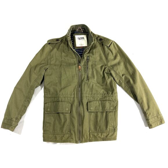 Tommy Hilfiger Denim Field Jacket Olive Night Men’s Large Military Jacket - Picture 1 of 12